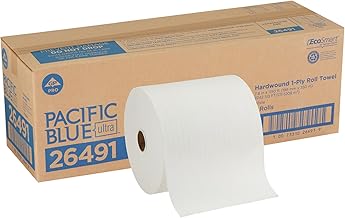 Blue Ultra 8'' High-Capacity Recycled Paper Towel Rolls by GP PRO (Georgia-Pacific), White, 26491, 1,150 Linear Feet Per Roll, 3 Rolls Per Case